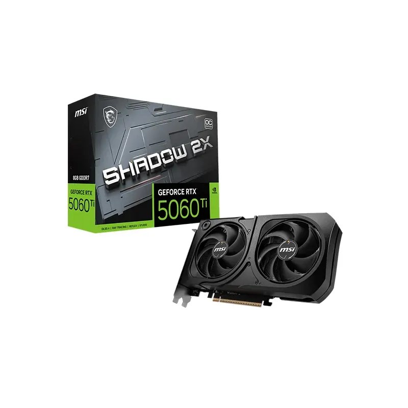 Tarjeta de vídeo MSI geforce RTX 5060 ti 8G shadow 2X oc plus, PCI express gen 5, 2617 MHZ