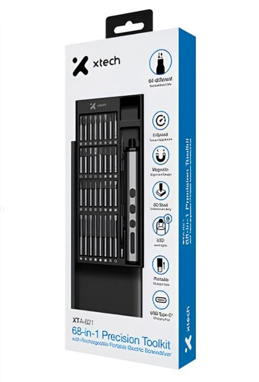 Kit de destornillador de precision Xtech, 68 en 1, destornillador electrico, estuche de