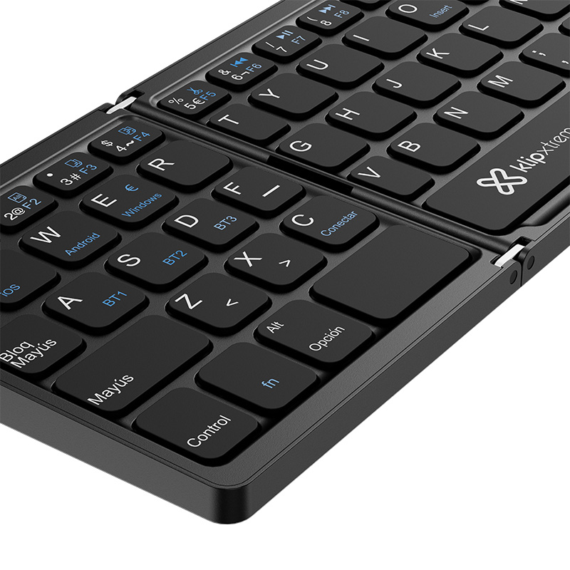 Teclado plegable wireless Klip Xtreme flexplit, teclas bajo perfil, touchpad, USB-c +