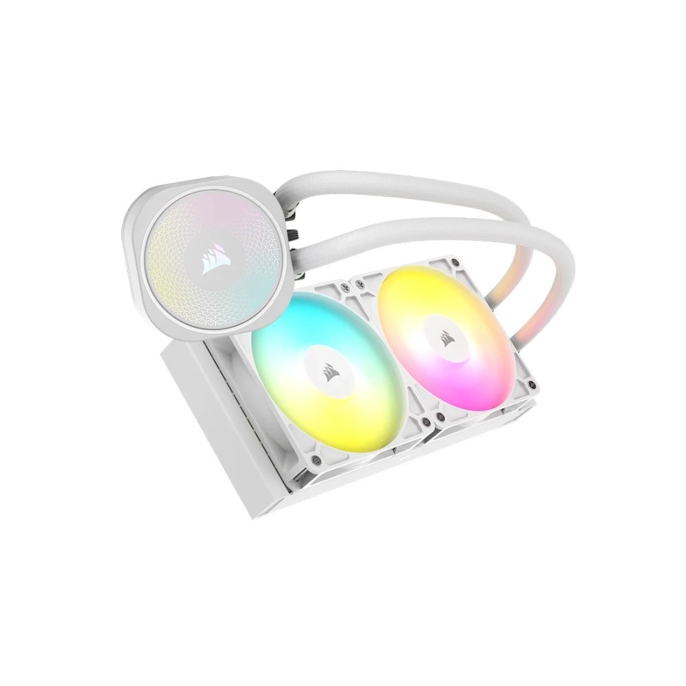 Abanico para CPU corsair, nautilus 240 RS ARGB (liquid cooling) 240MM blanco, 2X 120MM fan