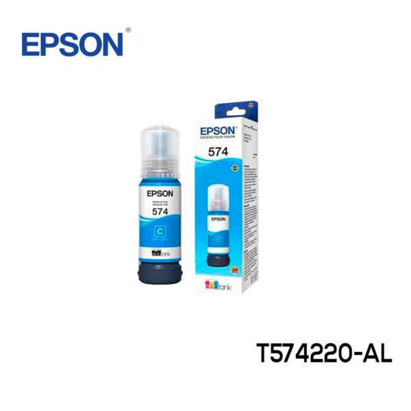 Botella de tinta Epson T574220-al, color cyan, 70 ML, compatible con impresoras ecotank