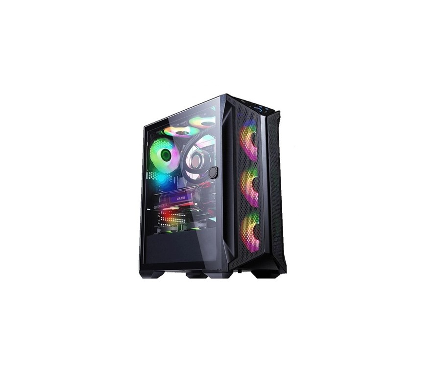 Case Myo gaming mid tower, 4 ventiladores argb, 3 delantero y 1 trasero, Myo-Y200