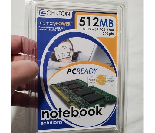 Memoria 512MB (1X512MB) generica , p/laptop, DDR2, 667MHZ, PC2-5300, no-ecc