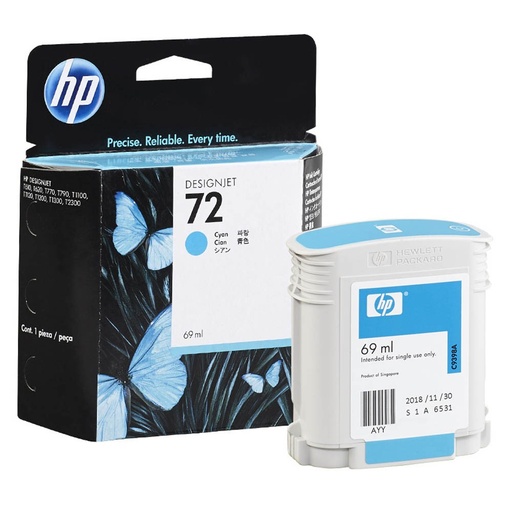Cartucho HP 72 C9398A cyan 69ML