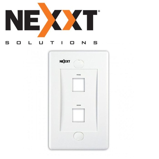 Jack wall plate Nexxt 2 salida blanca