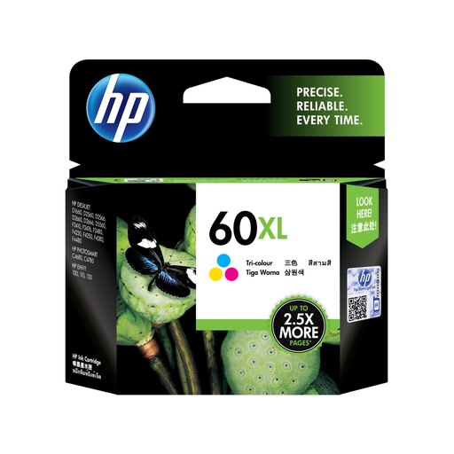Cartucho HP 60XL CC644WL tricolor alto rendimiento 11ML