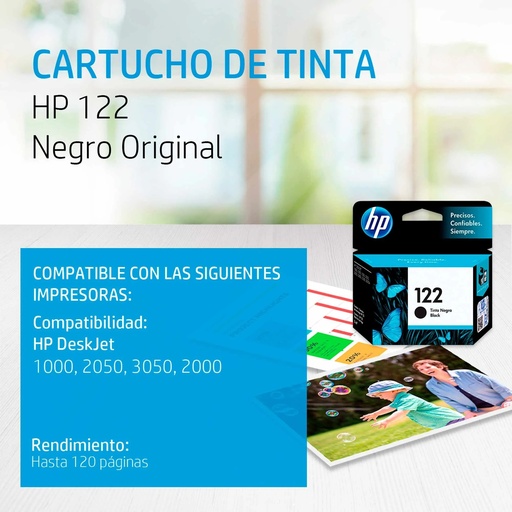 Cartucho HP 122 CH561HL negro 2ML