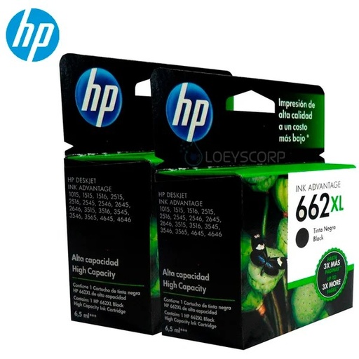 Cartucho HP 662XL CZ105AL negro alto rendimiento 6.5ML