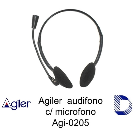 Audífono con microfono Agiler sencillo negro