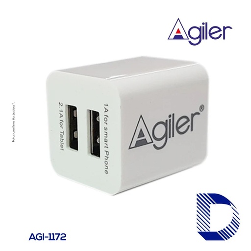 Cargador USB de pared Agiler p/CELULARES,MP3 , cámaras y ipad, cualquier dispositivo que