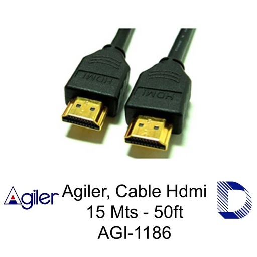 Cable HDMI Agiler, 50 pies, negro