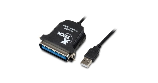 Cable Xtech USB a paralelo, 6 pies, negro