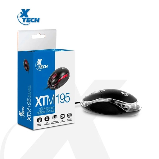 Mouse Xtech optical scroll USB negro (XTM-195)
