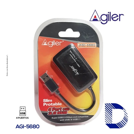 Hub USB 3.0 Agiler, 4 puertos