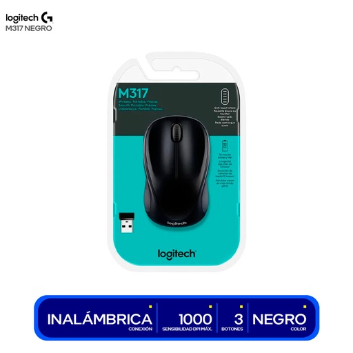 Mouse Logitech M317 inalámbrico óptico (negro) USB nano receiver