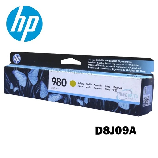 Cartucho HP 980 D8J09A amarillo 83ML