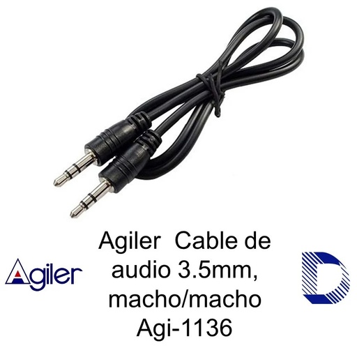 Cable auxiliar Agiler, 3 pies, negro