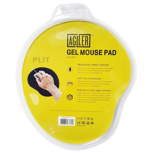 Mouse pad Agiler, gel, negro