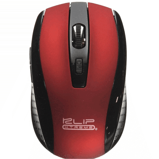 Mouse wireless Klip Xtreme, optical, rojo, ergonomico, 1600DPI, 5 botones