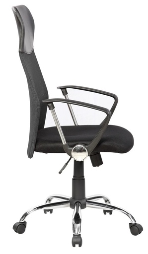 Silla ejecutiva Myo de tela/plástico/piel negro, reposo de brazos