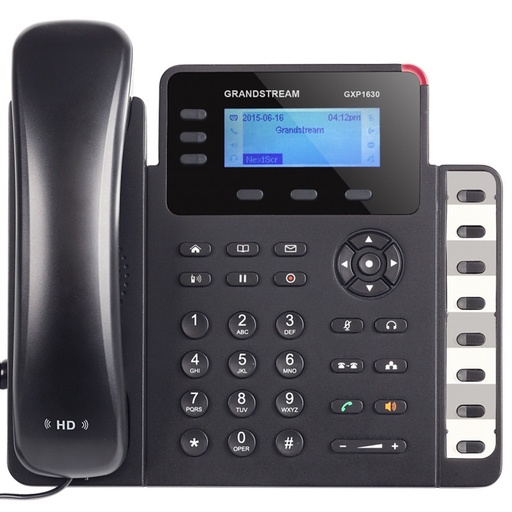 Teléfono IP grandstream GXP-1630, 3 line, 3 cuentas sip, audio HD, gigabit ethernet y POE