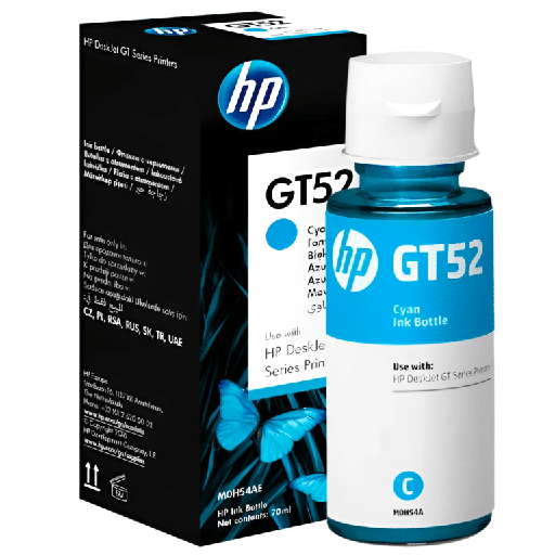 Botella de tinta HP GT52 M0H54AL cyan 70ML