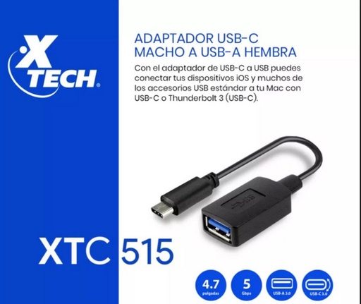 Adaptador Xtech USB type C, a USB 3.0 (XTC-515)