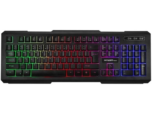 Teclado Argom, gaming combat, backlight, USB ingles color negro