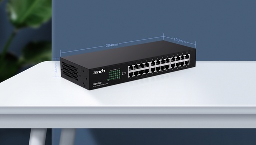 Switch 24 puertos tenda TEG1024D, no administrable, 24 puertos gigabit ethernet