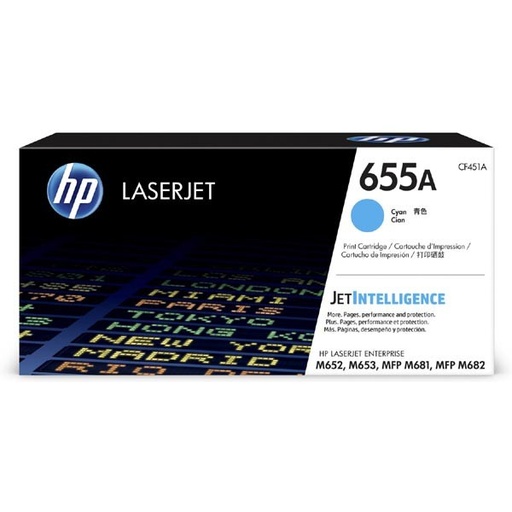Tóner HP 655A CF451A cyan 10,500 páginas