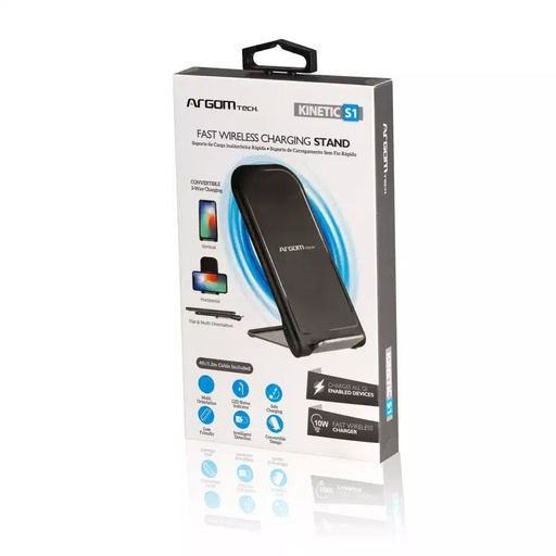 Cargador inalámbrico rapido Argom surface P1/USB 10W, arg-AC-0140BK