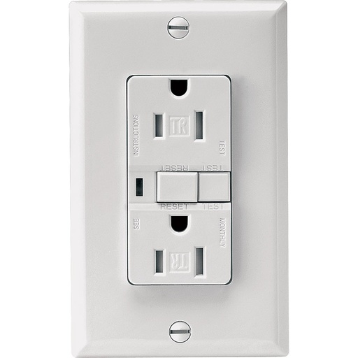 Toma corriente cooper, duplex de 15AMP blanco , coneccion a tierra con bracket incluido mas