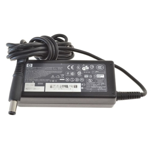 Cargador fuente para laptop HP, plug fino azul, 19V 3.34A 65W