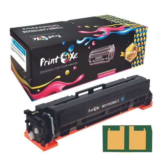 Tóner HP 206X W2111X cyan alto rendimiento 2,450 páginas