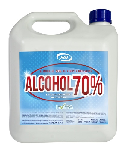 Galon alcohol isopropilico al 70%