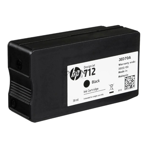 Cartucho HP 712 3ED70A negro 38ML