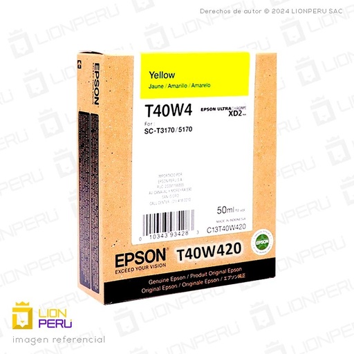 Cartucho Epson XD2 T40W amarillo, compatible con surecolor T3170 & T5170 printers
