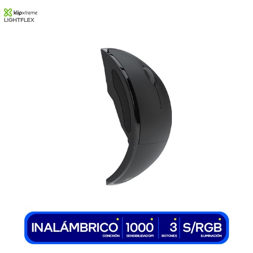 Mouse inalámbrico Klip Xtreme lightflex, plegable 3 botones 2.4 GHZ, 1000 dpi, gris (KMW-375GR)