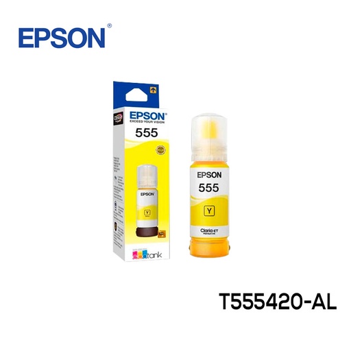 Botella de tinta Epson 555 amarilla 65ML para impresora L8180