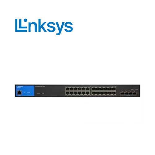 Switch 24 puertos linksys- LGS328MPC, administrable/desktop, 24 puertos gigabit ethernet