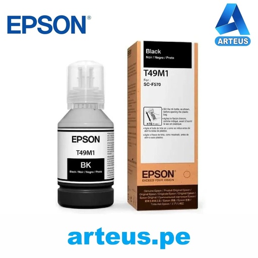 Botella de tinta Epson T49M negro 140ML, T49M120 para impresoras F170, F571, F570