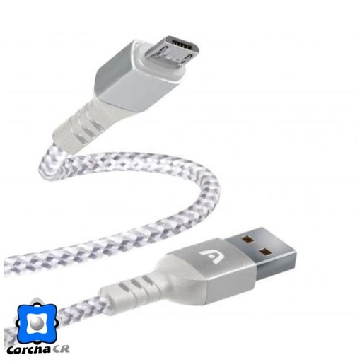 Cable tipo-c a USB 2.0 Argom, 6 pies, nylon trenzado, flexible, blanco