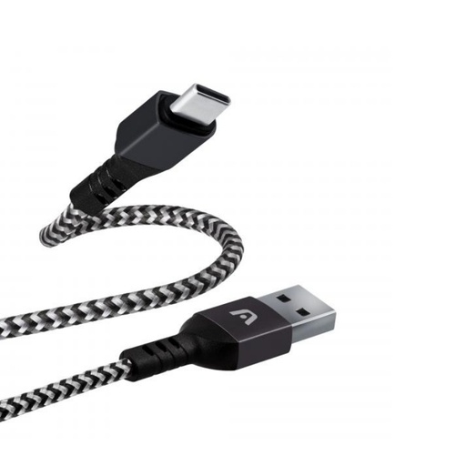 Cable tipo-c a USB 2.0 Argom, 6 pies, nylon trenzado, flexible, negro