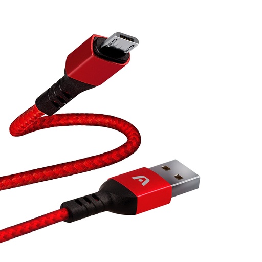 Cable Argom tipo-a 2.0 a micro USB , 1.8M/6.0FT, nylon trenzado, flexible, rojo