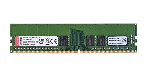 Memoria 16GB (2RX8GB) Kingston, p/server, DDR4, 2666MHZ, PC4-21300 ecc, CL19, X8, 1.2V