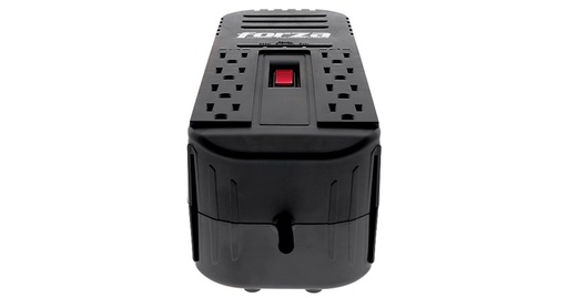 Regulador de voltaje forza 2200VA, regleta 8 salidas 110V/1000W, 2 RJ11 (in,out)