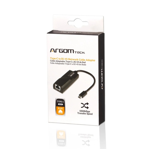 Adaptador de cable USB tipo-c (macho) a RJ45 Argom gigabit 6IN/15CM, arg-CB-0062
