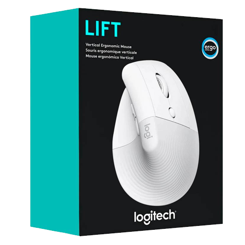 Mouse Logitech lift vertical ergonómico inalámbrico (wireless) color blanco, hasta 10