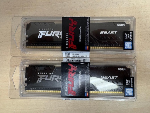 Memoria 8GB (1X8GB) Kingston, p/desktop, 3200MT/s DDR4 CL16 dimm fury beast black