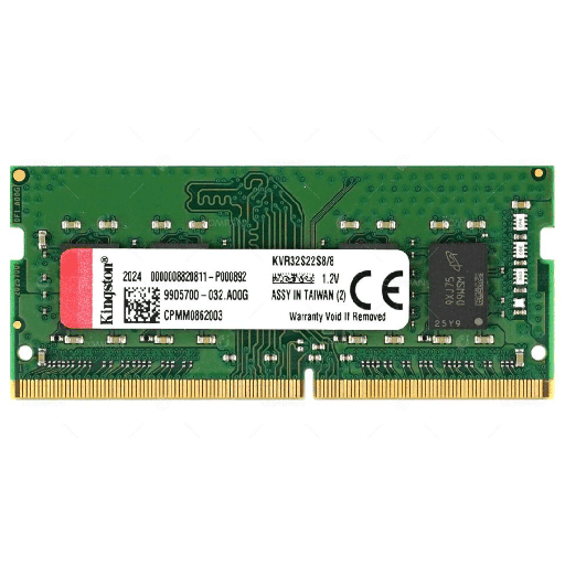 Memoria 8GB (1X8) Kingston p/laptop, 3200MT/s DDR4 non-ecc CL22 sodimm 1RX8, DDR4 3200MT/s